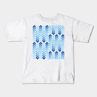 Abstract Blue Watercolour Arrow Print Kids T-Shirt